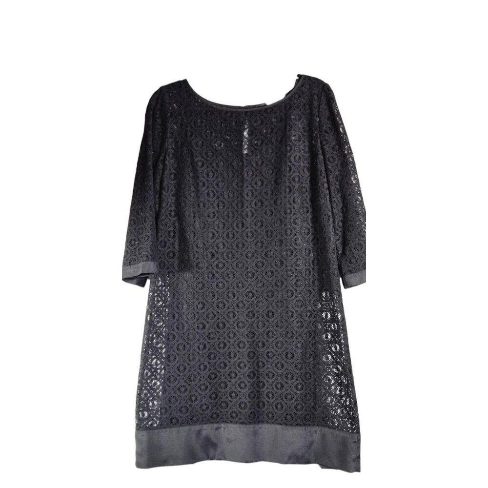 Laundry by Shelli Segal Size 8 Dress Slip Lace-like Overly Black Slip Lining